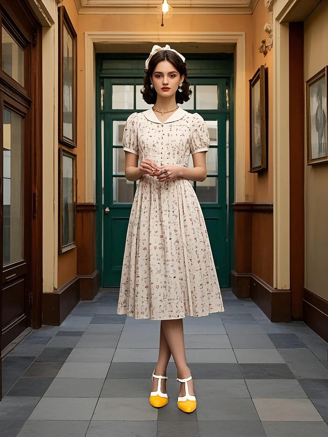 irkazl1741138540294.webp Women's 1950s Vintage T-Strap Mary Jane Heels – Two-Tone Brogue Low Heel Shoes for Retro Parties, Office Wear, and Special Occasions - Image 1